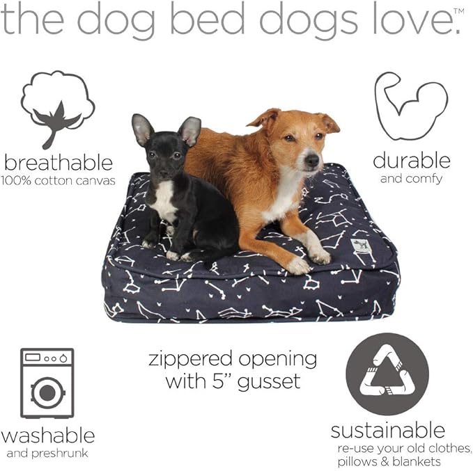 Molly Mutt Small Dog Bed Cover -Rocketman Print - Measures 22”x27”x5’’ - 100% Cotton - Durable - Breathable - Sustainable - Machine Washable Dog Bed Cover