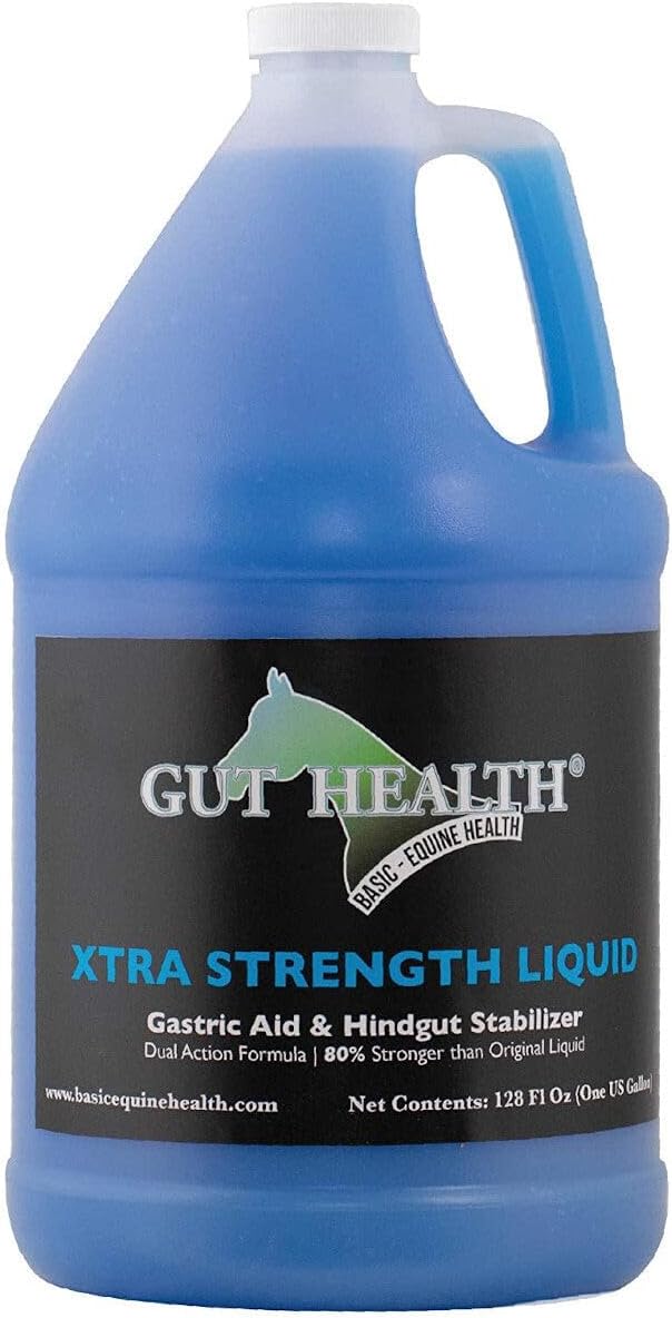 Gut Health Horse Feed Supplement - Xtra Strength Top Dress (1 Gallon) - Ulcer Aid for Horses That Promotes Improved Mood, Coat, Hoof Growth, and Weight Gain