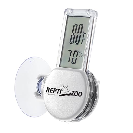 REPTI ZOO Reptile Thermometer Hygrometer with Suction Cup, Digital Thermometer Hygrometer for Reptile Rearing Box Terrarium Tank Bearded Dragon, Temperature & Humidity Gauge Fahrenheit (℉)