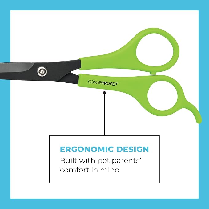 CONAIRPRO dog & cat 7" Scissors for Grooming with Rounded Tip For Added Protection, Ideal for all Size Breeds