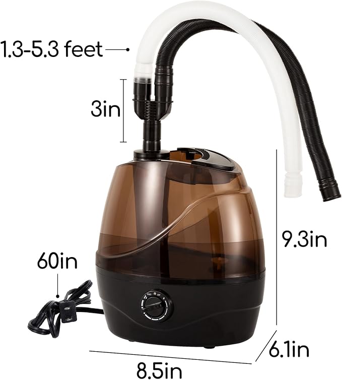 OIIBO Reptile Humidifier Fogger, 2.2L Terrarium Humidifiers with Double Extension Tube Pet Supplies Automatic Reptile Misting System Ideal for Reptiles Amphibians Herps Vivarium