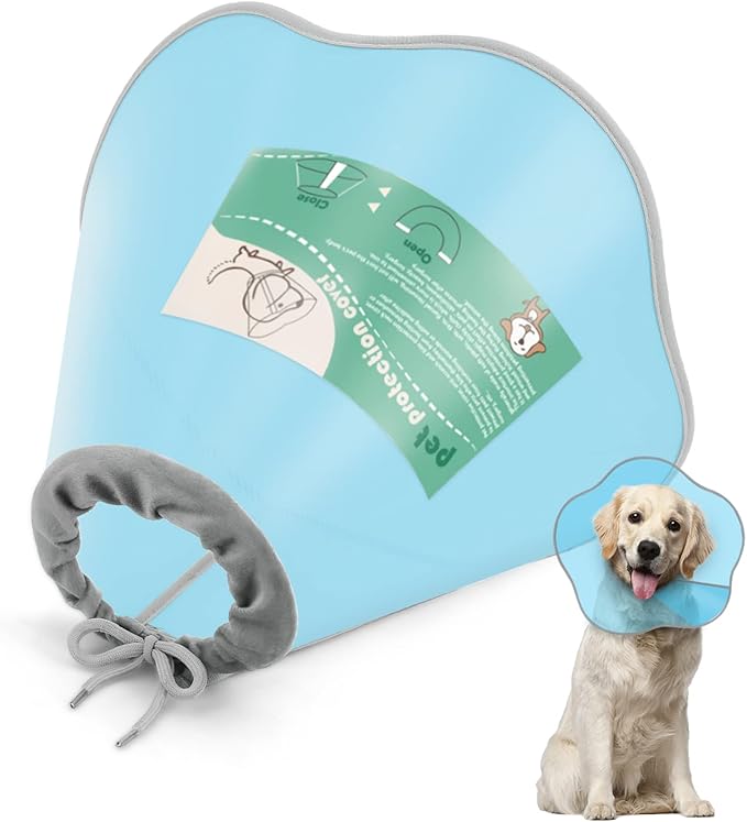 Supet Dog Cone Adjustable Pet Recovery Collar Dog Surgery Cone Protective Dog Cone Collar for Large Medium Dogs After Surgery