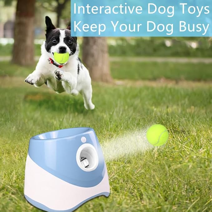 Automatic Ball Thrower for Dogs, Small Dog Ball Launcher with Free 12 PCS Mini Balls, Three-Speed Control Interactive Dog Fetch Machine Toy for Dogs (Ball Thrower for Dogs)