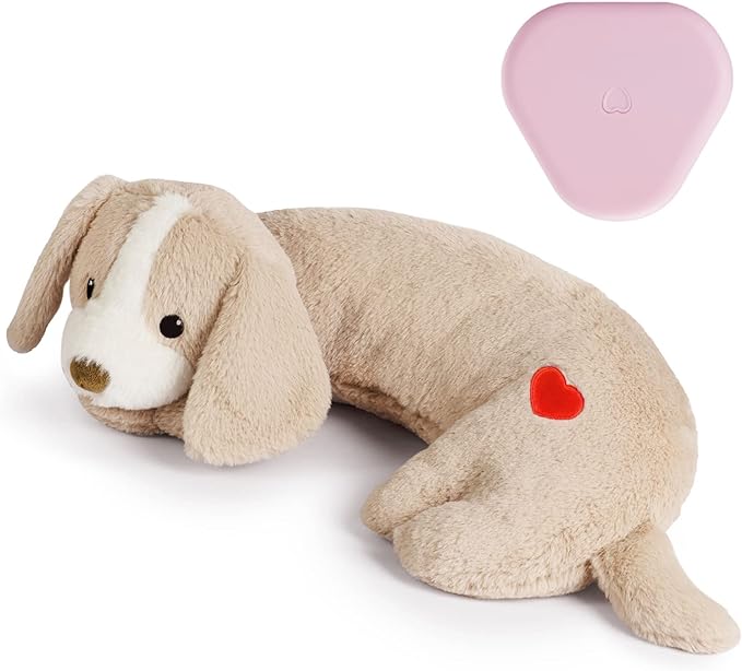 Puppy Heartbeat Toy Heartbeat Stuffed Toy for Dogs, Dog Heartbeat Toy for Pet Anxiety Relief Sleep Aid Cuddle Comfort Calming Crate Kennel Training, Puppy Essentials