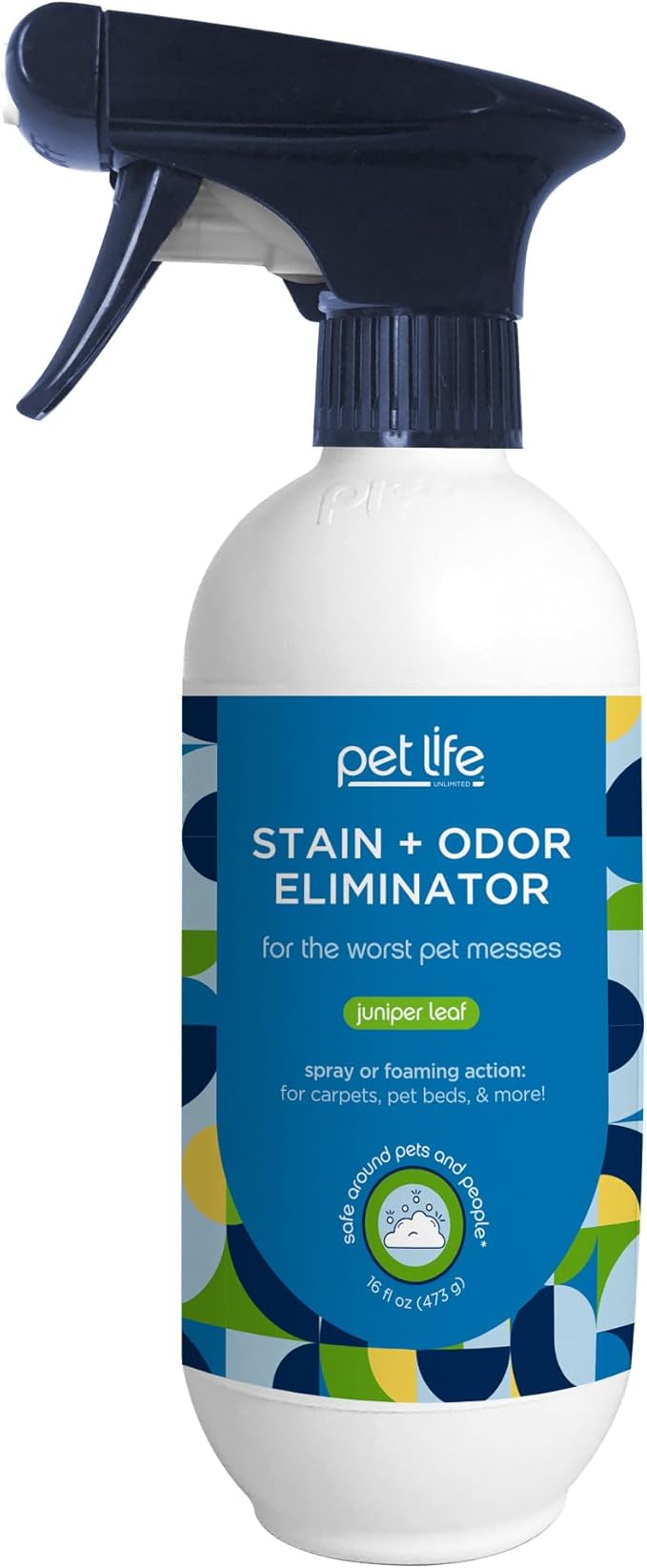 Pet Stain and Odor Remover Foaming Spray, Plant-Based Carpet Stain Remover - Urine Odor Eliminator Enzyme Cleaner - Juniper Leaf Scent - Made in The USA - 16 Ounce (Pack of 1)