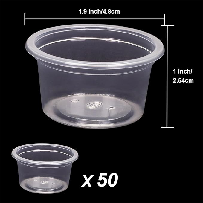 AIICIOO Gecko Feeder Ledge Cup Plastic Bowls Strong Magnetic Reptile Food Feeder Water Dish 50 Pack 1oz