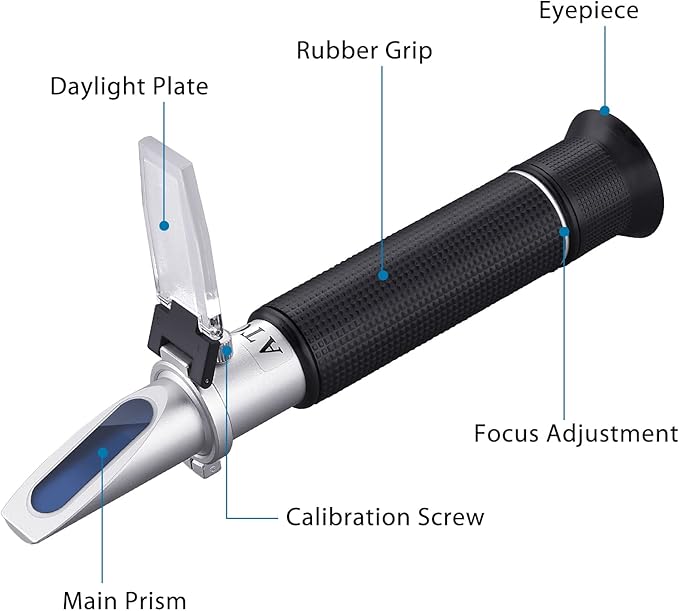 AUTOUTLET Refractometer 3-in-1 Animal Clinical Refractometer with ATC Function Measuring Animal's Urine Specific Gravity and Serum Protein for Veterinary and Pet Owner