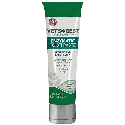 Vet’s Best Enzymatic Dog Toothpaste | Teeth Cleaning and Fresh Breath Dental Care Gel | Vet Formulated | 3.5 Ounces | Grape flavor