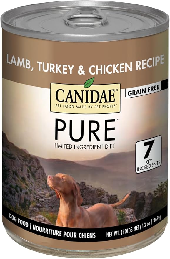 CANIDAE® PURE Lamb, Turkey & Chicken Recipe Dog Wet,13 oz (Pack of 12) (Packaging May Vary)