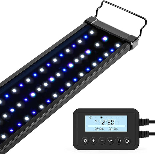 NICREW 48W Saltwater Aquarium Light, Marine LED Reef Light for Corals, Programmable Timer Controller, 48 to 60-Inch