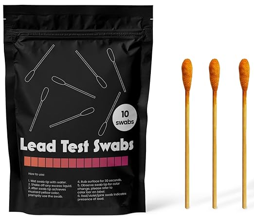 Lead Test Kit - 10 x Instant Testing Swabs for Lead (inc Lead Paint) Rapid Test Strips - Results in 20 seconds.