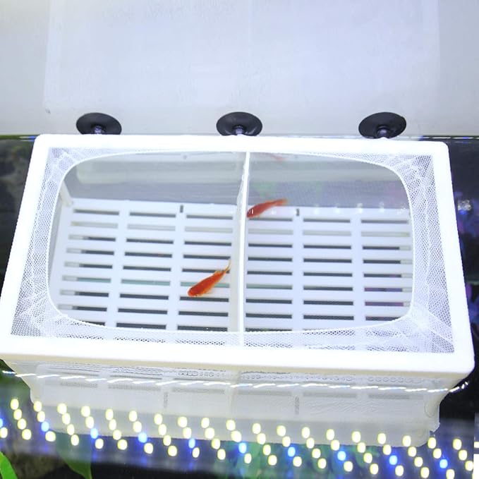 Senzeal Aquarium Fish Breeder Box Fish Fry Hatchery Incubator Net Nylon Isolation Mesh with 3pcs Pipette (Large)