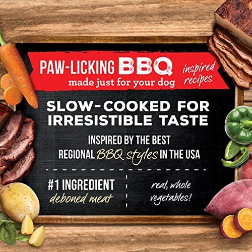 Merrick Slow-Cooked BBQ Premium Real Meat Canned Wet Dog Food Variety Pack, Beef, Chicken And Pork Recipes - (Pack of 1) 9.5 lb. Cans