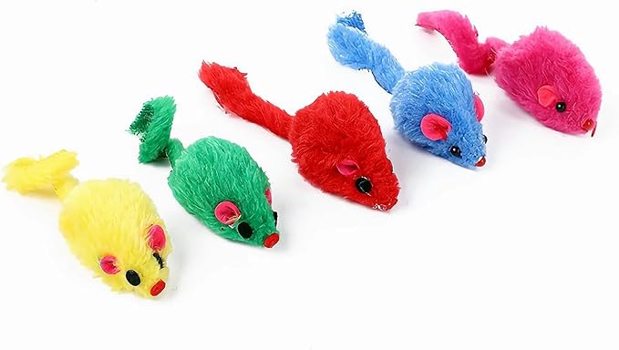 12PCS Cat Mouse Toys,Faux Fur Cat Mice Toys with Plastic Body, Interactive Catnip Toys for Indoor Cats,Perfect for Kittens, Cats, and Puppies!…