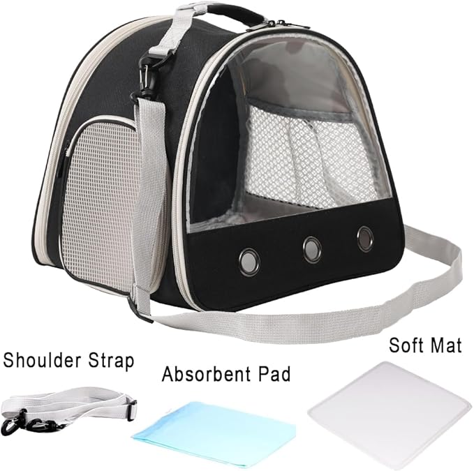 Small Animal Travel Carrier with Absorbent Pad Set, Pee Pad with Leak-Proof Quick-Dry Design for Guinea Pig,Portable Bearded Dragon Bag for Sugar Glider,Hedgehog,Rat,Bunny,Rat,Outdoor Used