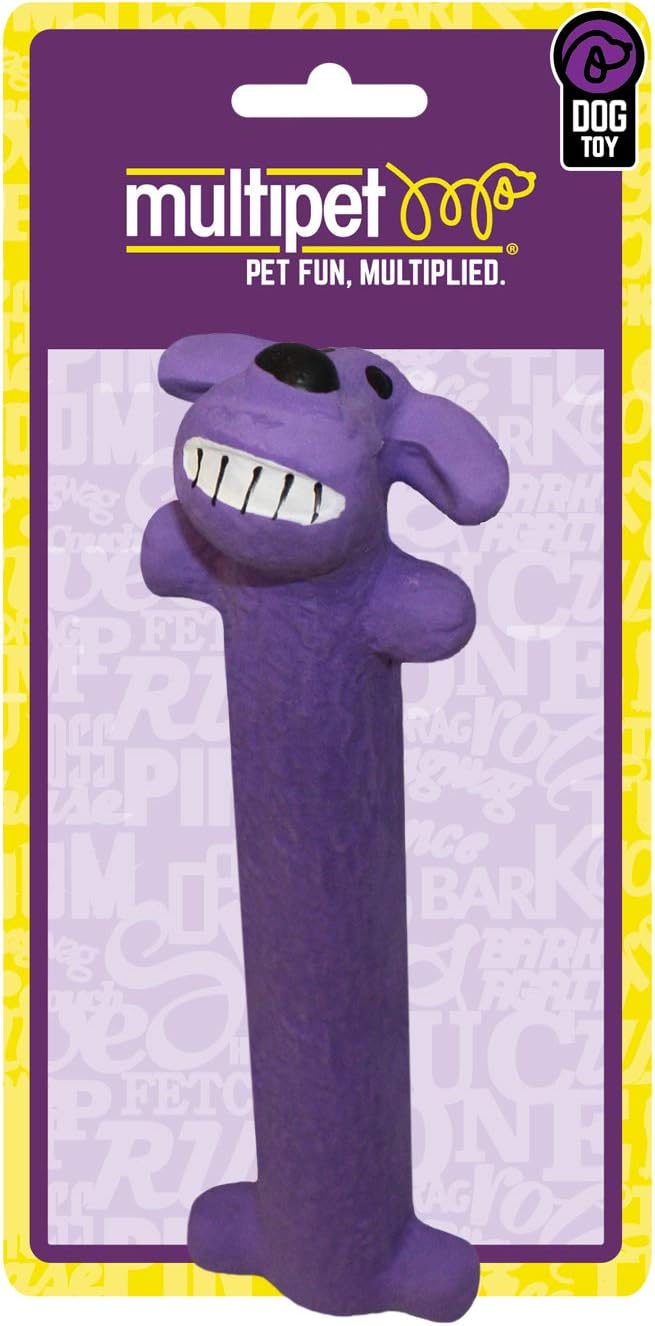 Multipet Original Loofa Dog Latex Ruff 6" Dog Toy, Assorted Colors for small breeds.