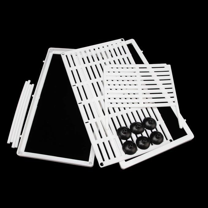 Senzeal Aquarium Fish Breeder Box Fish Fry Hatchery Incubator Net Nylon Isolation Mesh with 3pcs Pipette (Large)