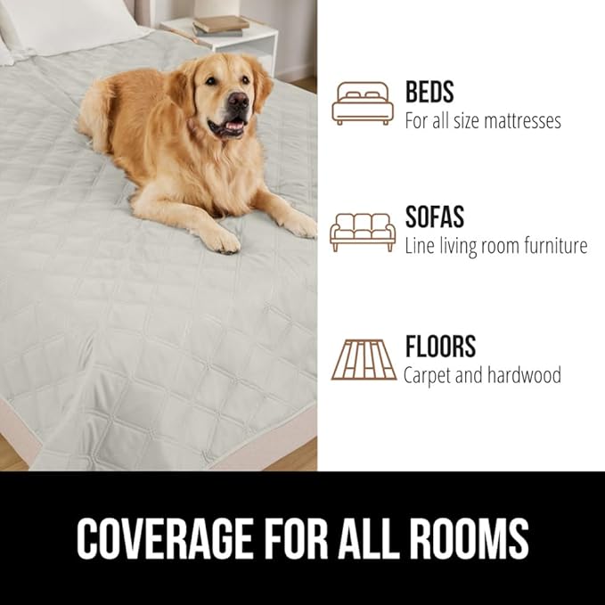 Gorilla Grip 100% Waterproof Dog Blanket, Pet Friendly Throw Essential for Small Dogs, Tear and Slip Resistant Leakproof Washable Couch Cushion Protector Cover for Indoor Furniture, 30x70 Taupe