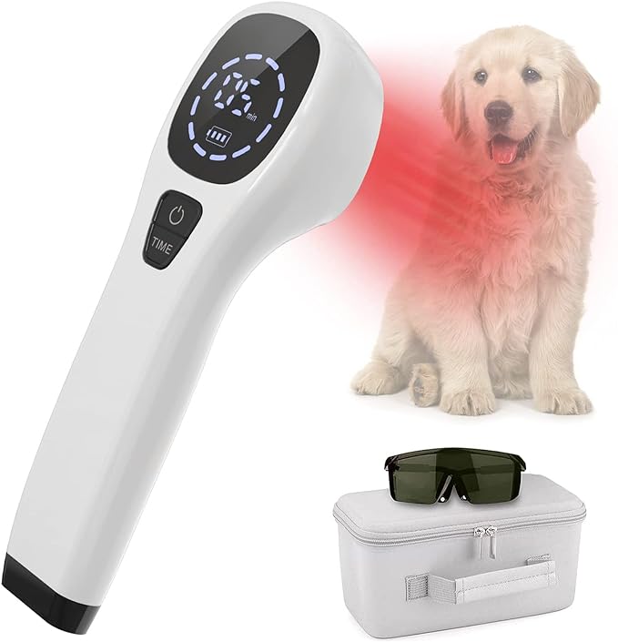 Handheld Red Light Therapy for Dogs,Cold Laser Therapy Device for Dogs and Pets, Portable Low-Level-Laser Therapy Vet Device for Pain Relief,Itching Skin & Wound Care in Dogs, Cats, Horses (White1.0)