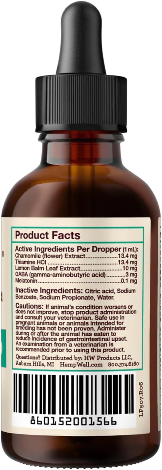 Hemp Well Calm Bird Oil — Relieves Anxiety, Calms and Relaxes Your Bird, Reduces Destructive Behavior, Organically Sourced – 2 Ounces