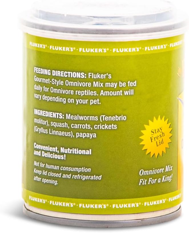 Fluker's Gourmet Canned Food for Reptiles, Fish, Birds and Small Animals, Omnivore Mix 1.2 oz