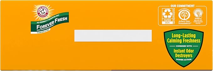 Arm & Hammer Forever Fresh Clumping Cat Litter Cedarwood, MultiCat 18lb, Pet Friendly with Essential Oils, (Pack of 1)