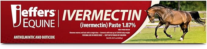 Jeffers Ivermectin Horse Dewormer | 6 Doses | Gel Dewormer for Horses