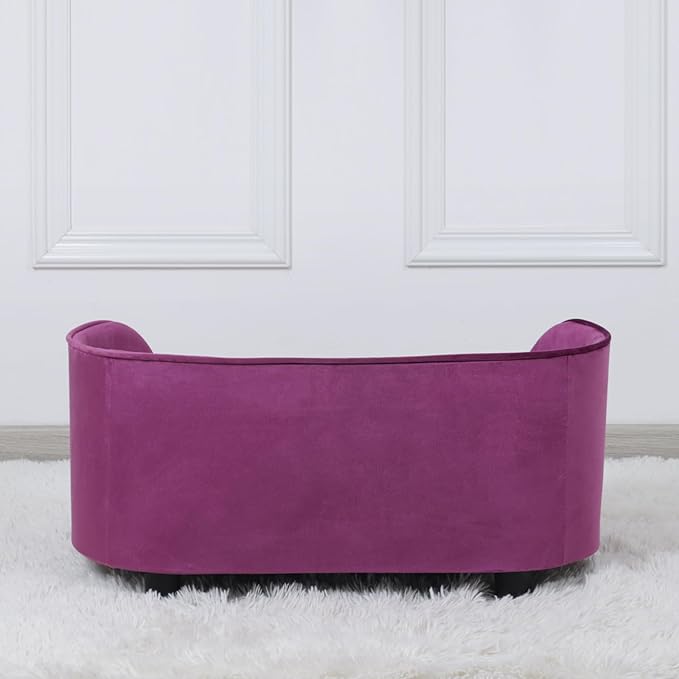 Dog Sofas and Chairs for Small Pet/Cat Sofa Chair with Velvet Fabric/Pet Sofa Bed with Comfortable Washable Cushion/Dog Bed for for Small Dog Rest Using (Purple)