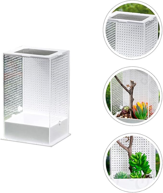 balacoo Magnetic Acrylic Reptile Breeding Box Terrarium Cage Tank for Tarantula Scorpion Sling Isopods Lizards Mantis