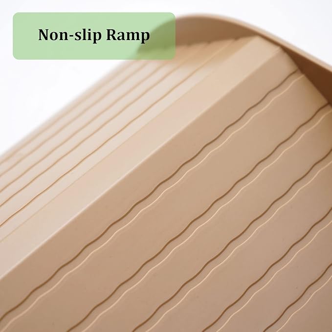 Reptile Tortoise Turtle Feeding Dish with Ramp and Basking Platform, Plastic, 14.17 in L x 7.87 in W x 2.44 in H