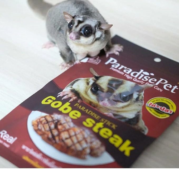 Polar Bear's Pet Shop 1 PCS. Premium Gobe Kobe Steak Flavor Sugar Glider Hamster Squirrel Chinchillas Small Animals Sandwich Snacks and Food Stick Gobe Steak Flavor (50g.)