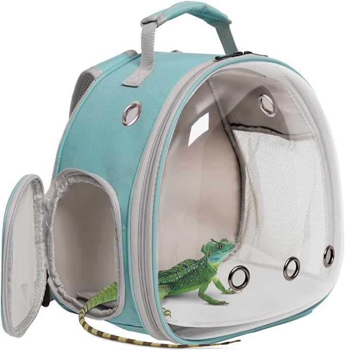 Guinea Pig Carrier,Guinea Pig Carrier for 2,Reptile Travel Carrier for Lizards Sugar Glider Hedgehog Rat Parrot Birds (Green, Backpack)