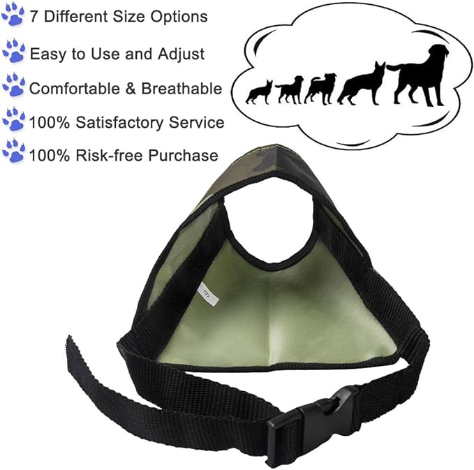 Coppthinktu Dog Muzzle Suit, 7PCS Dog Muzzles for Biting Barking Chewing, Adjustable Dog Mouth Cover for Small Medium Large Dogs, Soft Comfortable Dog Muzzle for Long Snout