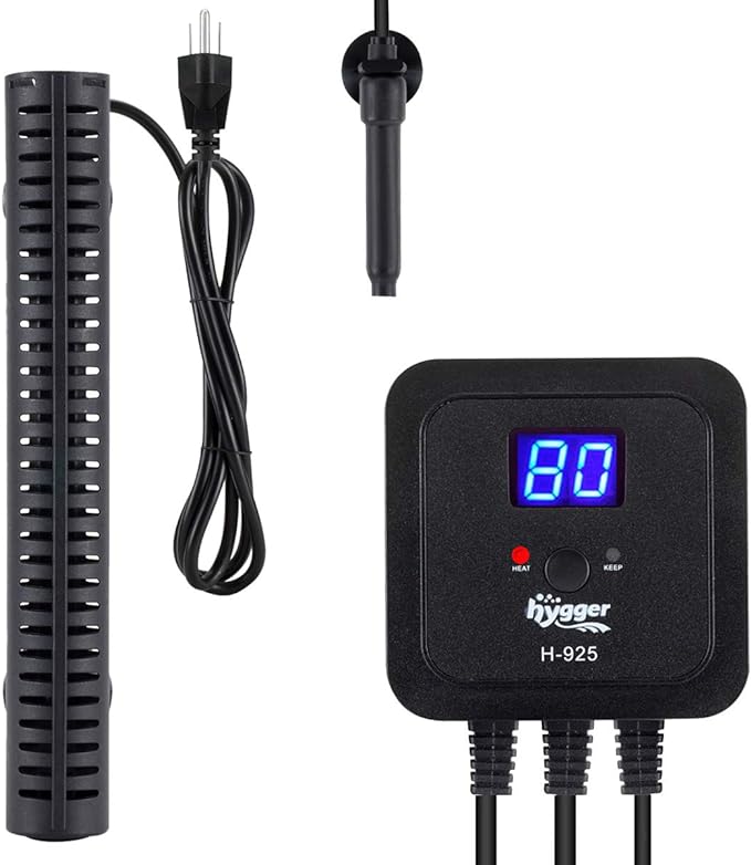 hygger 300W Aquarium Heater for Fresh-Water Salt-Water, with External Digital Display Thermostat Controller and Thermometer, Auto Quartz Submersible Heater for Fish Tank 30-60 Gallon