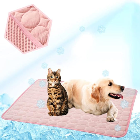 Washable Dog Cooling Mat Ice Silk Cooling Mat for Dogs Pet Self Cooling Pad Blanket Dog Cooling Pad for Indoor & Outdoor Car Seats