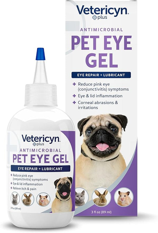 Vetericyn Plus Pet Eye Gel | Dog and Cat Eye Ointment Alternative to Lubricate and Relieve Eye Irritations and Abrasions, Reduce Symptoms of Pink Eye in Dogs and Cats. 3 ounces