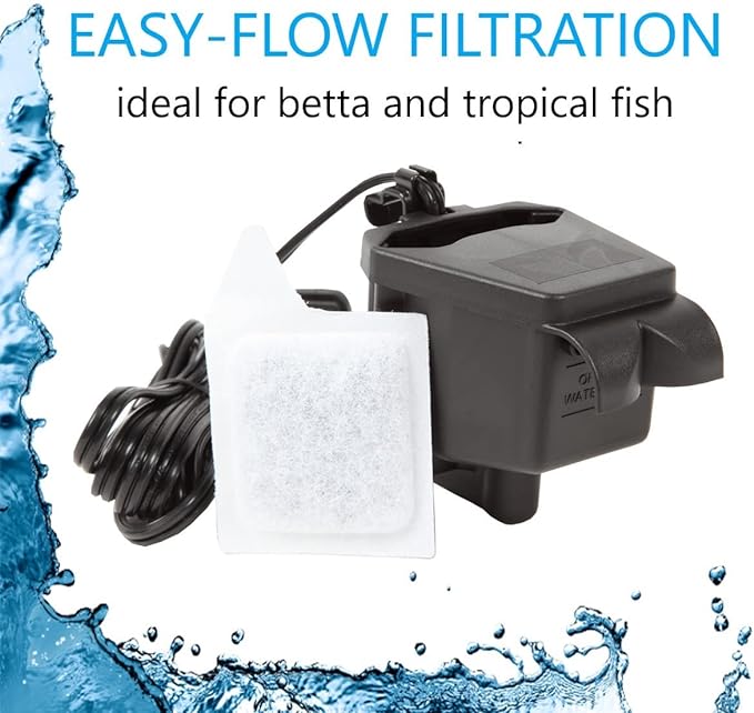 Koller Products AquaView 2-Gallon Plastic 360 Aquarium with Power Filter & LED Lighting for Tropical Fish - Betta Fish