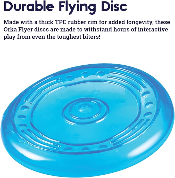 Petstages Orka Flyer Royal Blue Flying Disc Dog Fetch Toy