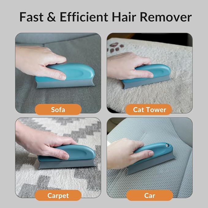 Versatile Pet Hair Remover- Dog Hair Removal Tool for Car - Cat Hair Remover for Furniture- Car Cleaning Supplies- Pet Lint Roller- Washable Mini Dog Hair Remover Kit for Detailing, Couch, Carpet