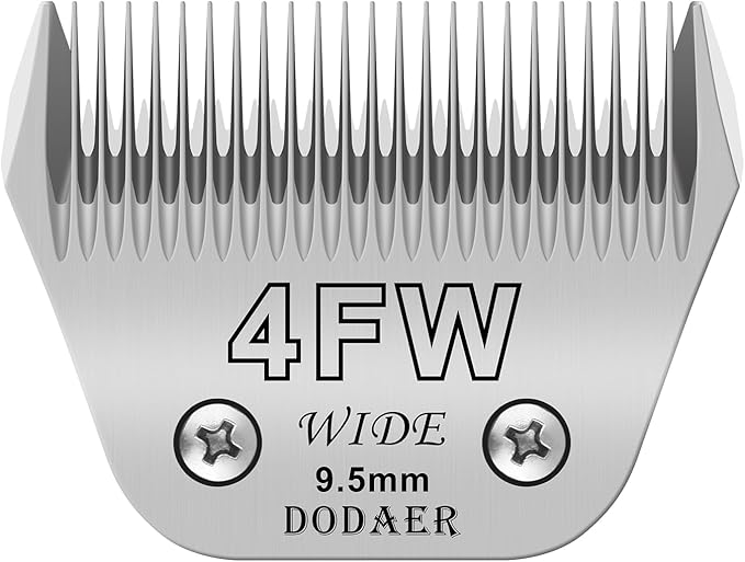 4FW Detachable Dog Grooming Wide Blades,Compatible with Andis,Oster A5,Wahl KM10 Series Clippers,Cut Length 3/8”(9.5mm)