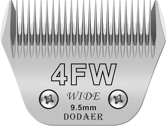 4FW Detachable Dog Grooming Wide Blades,Compatible with Andis,Oster A5,Wahl KM10 Series Clippers,Cut Length 3/8”(9.5mm)