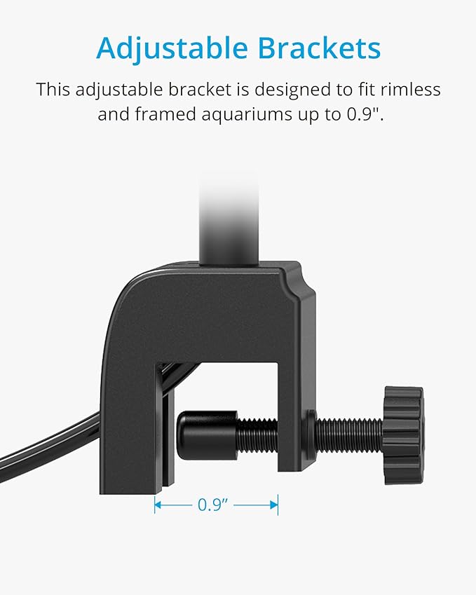 NICREW Fish Tank Clip on Light, Clamp Aquarium Light with White and Blue LEDs, 480LM, 10 Watts