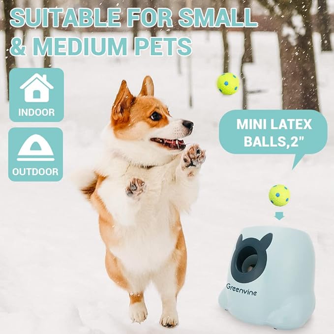 Automatic Dog Ball Launcher Interactive Ball Thrower Fetch it Machine for Dogs with 6 Durable High Elasticity Latex Balls Included