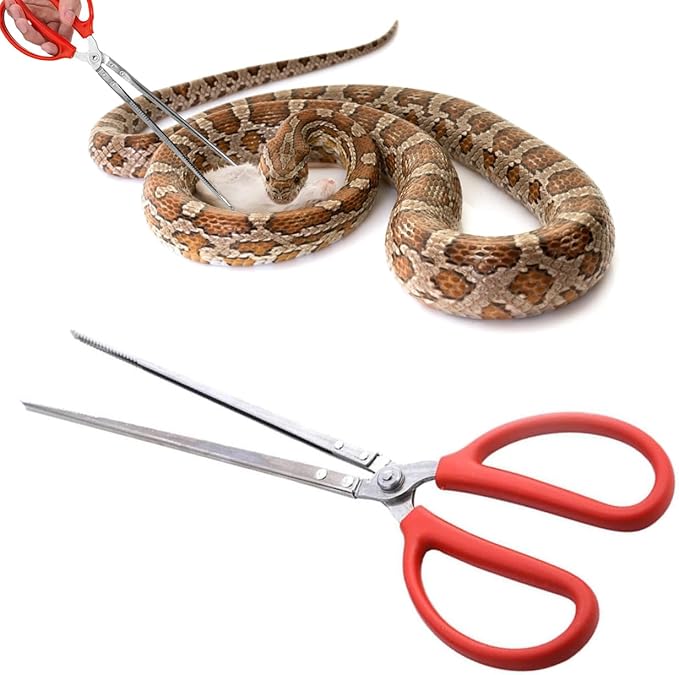 Snake Feeding Tong, 15 Inch Reptile Feeding Tongs, Easy-Grip Large Tweezers, Reptile Supplies for Terrarium Axolotl Bearded Dragon Ball Python Tank Accessories (38 cm)