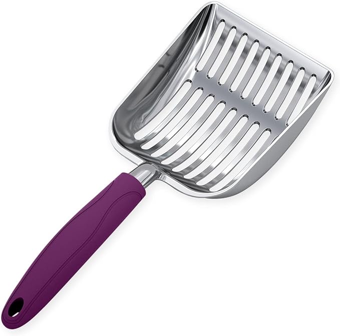 WePet Cat Litter Scoop, Aluminum Alloy Sifter, Kitty Metal Scooper, Deep Shovel, Long Handle, Poop Sifting, Kitten Pooper Lifter, Durable, Heavy Duty, for Litter box