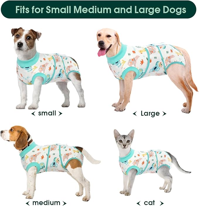 Kuoser Recovery Suit for Dogs Cats After Surgery, Professional Pet Recovery Shirt Dog Abdominal Wounds Bandages, Substitute E-Collar & Cone,Prevent Licking Dog Onesies Pet Surgery Recovery Suit