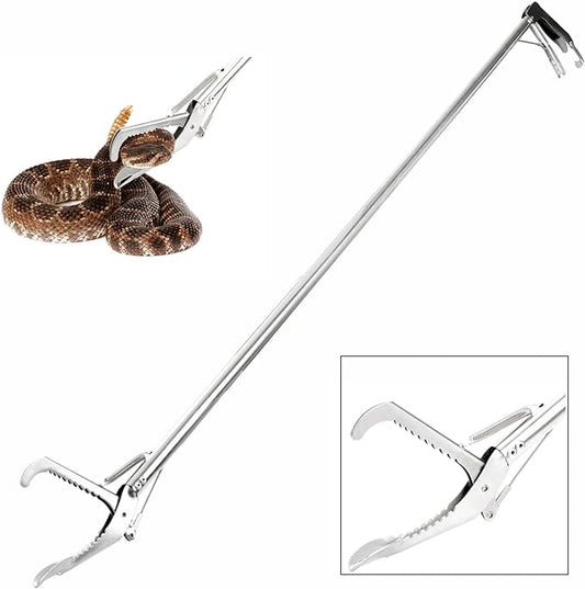60'' Snake Grabber Tool Heavy Duty, Professional Snake Tongs with Lock, Long Snake Stick, Snake Catcher Grabber for Rattlesnake, Reptile