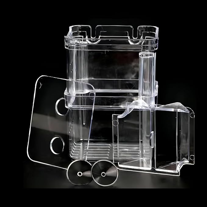 in-Tank Aquarium Breeder Box for Fish Tank, Breeding Incubator for Small Fish Hatchery, Acrylic Divider for Shrimp Clownfish Aggressive Fish Injured Fish, Can Connect Air Pump (Small)