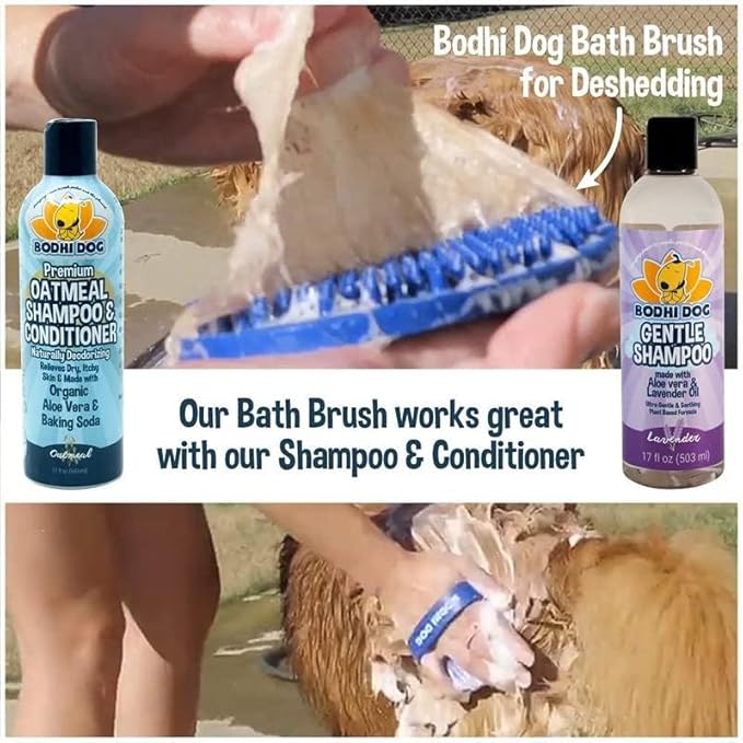 Bodhi Dog Shampoo Brush | Pet Shower & Bath Supplies for Cats & Dogs | Dog Bath Brush for Dog Grooming | Long & Short Hair Dog Scrubber for Bath | Dog Wash Brush