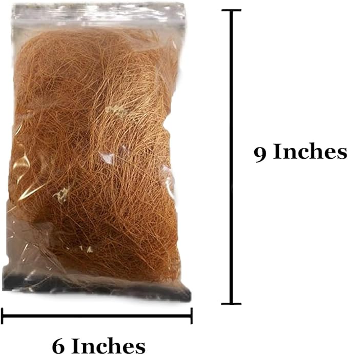 SunGrow Finch Coconut Fiber, Loose Bedding Substrate for Birds Nest Cages, Nesting Material for Budgie Hummingbird Canary Parakeet (3 oz)